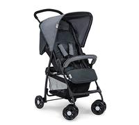 hauck Lightweight Pushchair Sport, Compact Folding, Fully Reclining, Lie-Flat Position from Birth, XL Shopping Basket, Sun Canopy, Up to 18 kg (Grey)