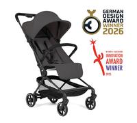 Hauck Lite N Care, Dark Anthracite - Ultra Light Carbon Fibre Pushchair (5.5 kg), Compact City & Travel Stroller with Carry Strap, IATA Cabin Size One-Hand Fold, Fully Reclining from Birth to 22 kg