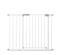 hauck Open N Stop KD with 21cm Extension, White - Pressure Fit Baby Gate 96-101 cm for Doors & Stairs, Closes Manually, Opens to Both Sides with One Hand, Metal
