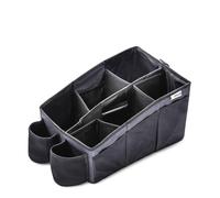 Hauck Organize Me Car Seat Organizer Back Seat with Belt Attachment and Carry Handle, Cup Holders and Foldable Pockets, Grey - Box Without Content