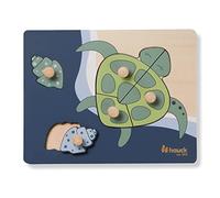 hauck Puzzle N Sort, Turtle - Jigsaw Baby Puzzle 1+ Year Old with Knobs, Early Development & Activity Toy Trains Hand Eye Coordination, Educational Puzzle Made of FSC® Certified Wood
