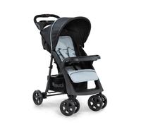 hauck Shopper Neo II, Caviar/Silver - Lightweight Pushchair with Snack Tray, Cup Holder & Raincover, Compact & One Hand Folding, Fully Reclining from Birth up to 22 kg