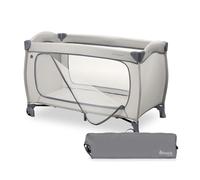 hauck Sleep N Easyfold, Dark Grey - BEBE Innovation Award Winner 2026 - Quick Fold Travel Cot from Birth to 15 kg, Inclusive Carry Bag & Folding Ground, Wheels & XL Zip Access, Breathable Mesh Sides