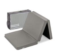 hauck Sleeper Travel Cot Foam Mattress, Grey - 120 x 60 cm, 6 cm High 3 Part Foldable Washable Including Transport bag