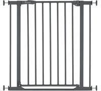 Hauck Stair Safety Gate, Door Safety Gate, Clear Step 2, for Widths 75-80 cm, Ultra Flat Threshold, No Drilling, One-Handed Opening on Both Sides, Manual Closing Mechanism, Metal (Dark Grey)