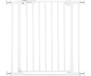 hauck Stair Safety Gate, Door Safety Gate, Clear Step Autoclose 2 for Widths 75-80 cm, Ultra Flat Threshold, Automatic Closing Mechanism, No Drilling, One-Handed Opening, Metal (White)