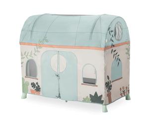 hauck Travel Cot Cover, Plants - Play Tent for Travel Cots with Zipper Hatch & Mesh Windows, Fits All hauck Baby Cots 120cm x 60cm, Role-Playing for Toddlers