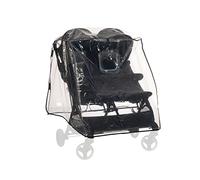 Hauck Universal Duo & Twin Puschair Rain Cover, Transparent - Fits Most Side by Side Pushchair & Stroller Seats, Waterproof & Durable, with Access Window, Reflective Trim, Foldable