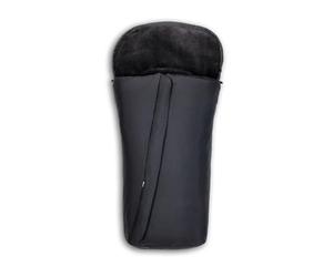 hauck Universal Footmuff Winter, Black - for Pushchair, Stroller, Buggy & Pram, Warm & Soft Fleece Cosy Toe for Toddlers, with Two-Way Zipper & Drawstring Hood, Machine Washable