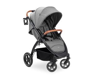 hauck Uptown, Melange Grey Children's Buggy with Reclining Position from Birth, Wide Seat up to 22 kg, Drink Holder, Rubber Wheels, Suspension, UV Protection 50+, Foldable, Height Adjustable, Large