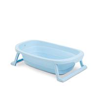hauck Wash N Fold M Baby Bathtub, Foldable for Newborns up to 16 kg, Drain Plug with Colour Changing at High Temperature, Soft Materials, Easy Assembly, 80 x 48 x 25 cm (Light Blue)
