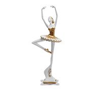 HAUCOZE Ballerina Statue Dancer Figurine Yoga Lady Sculpture Modern Home Decor Gift for Living Room Office Polyresin 30cm