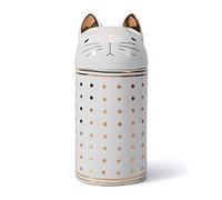 HAUCOZE Cookie Jar Jewelry Snack Tray Cat Sculpture Decor Table Centerpiece Crafts Home Gifts Ceramic Arts 20cm
