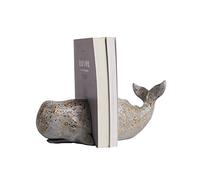 HAUCOZE Decorative Book Ends Ocean Decor Statue Whale Sculpture Table Centerpiece Gift for Home Office Bookshelf 24cm