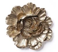 HAUCOZE Flower Wall Decor Art Wall Sculpture Modern Ornament Gifts Flower Statue Figurine Polyresin Home Crafts Gold 31cm