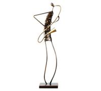 HAUCOZE Saxophone Figurine Music Statue Home Decor Metal Sculpture 47cm | Vintage Musician Gift Modern Handicraft Art Table Centerpiece Ornament for Family Couples Friends