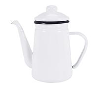 Haude 1.1L High-Grade Enamel Coffee Pot Pour over Milk Water Jug Pitcher Barista Teapot Kettle for Gas Stove and Induction Cooker White