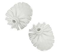 Haude Replacement Spare Bathroom Accessory Plain Plastic Toilet Cleaning Brushes Head Holders White (2x White Heads)