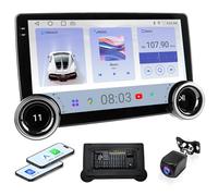 Haudio 10.1" Double Din Car Stereo with Wireless CarPlay Android Auto, Android 13.0 Car Screen,HD Touchscreen, Dual Knob Controls,Bluetooth 4.1, GPS Navigation, AM/FM/RDS Radio, 720P AHD Backup Camera