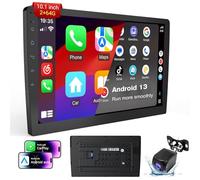 Haudio 10.1 Inch Double Din Car Stereo with Screen,Android 13 2 Din Android Head Unit - Universal Fit for Most Cars, Carplay Screen for Car Wireless USB, 64GB,Bluetooth, Backup Camera, Voice Control