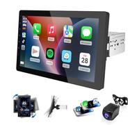 Haudio 10 Inch 1 Din 360° Rotatable Car Screen for Wireless Apple CarPlay & Android Auto,with Backup Camera,FM/AM,Mirror Link,Bluetooth,Voice Control,GPS Navigation for 1 Din Cars