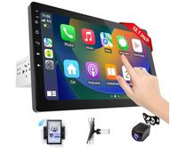 Haudio 10 Inch 1 Din Wireless Car Screen for Apple CarPlay & Android Auto,with Backup Camera,FM/AM,Mirror Link,Bluetooth,Voice Control,GPS Navigation for Cars CarPlay Screen (360 Rotatable Screen)