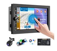 Haudio 2 Din Car Stereo,7 inch HD Touch Screen,Wireless Apple CarPlay Android Auto Car Screen,with Backup Camera,GPS Navigation, Mirror Link,FM Audio Receivers,Bluetooth 5.0 Music Player
