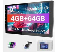 Haudio 9" Wireless Double Din Car Stereo with Bluetooth, Wireless CarPlay, Android Auto, WiFi 6, 1280 * 720 HD Touchscreen, 4+64GB Storage,Backup Camera, Pro Sound Quality, FM/AM