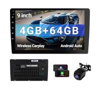 Haudio 9" Wireless Double Din Car Stereo with Bluetooth, Wireless CarPlay, Android Auto, WiFi 6, 1280 * 720 HD Touchscreen, 4+64GB Storage,Backup Camera, Pro Sound Quality, FM/AM