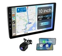 Haudio Carplay 10.1 Inch Wireless Touch Screen for Apple Car Play and Android Auto, HD Touch Screen for Car with Rear View Camera, Voice Control, Live Navigation, Mirror Link, Bluetooth, AUX