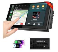Haudio Double Din Car Stereo 7 inch Carplay Screen for Car Wireless or USB,Car Tablet with Handsfree Bluetooth,GPS Navagation, Voice Control,Mirror Link,Carplay and Android Auto Touch Screen,RDS Radio