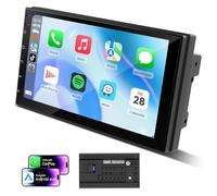 Haudio Double Din Car Stereo 7 inch Carplay Screen for Car Wireless or USB,Car Tablet with Handsfree Bluetooth,GPS Navagation, Voice Control,Mirror Link,Carplay and Android Auto Touch Screen,RDS Radio
