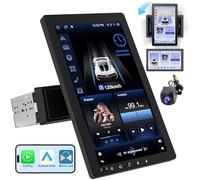 Haudio Single Din Car Stereo with Screen,Flip Up 10 Inch Android Car Radio,Carplay Screen for Car Wireless with Bluetooth,Voice Control,GPS Navagation and Reversing Camera