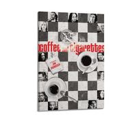 HAUEBDANSEY Coffee And Cigarettes Posters Aesthetic Vintage Wall Art Canvas Poster Decorative Painting Living Room Bed Room Decor 12x18inch(30x45cm) Frame-style