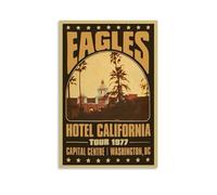 HAUEBDANSEY Eagles Hotel California Tour 1977 Posters Aesthetic Vintage Wall Art Canvas Poster Decorative Painting Living Room Bed Room Decor 16x24inch(40x60cm) Unframe-style