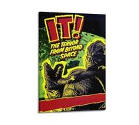 HAUEBDANSEY It! The Terror from Beyond Space Posters Aesthetic Vintage Wall Art Canvas Poster Decorative Painting Living Room Bed Room Decor 16x24inch(40x60cm) Frame-style
