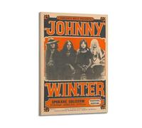 HAUEBDANSEY Johnny Winter Posters Aesthetic Vintage Wall Art Canvas Poster Decorative Painting Living Room Bed Room Decor 24x36inch(60x90cm) Frame-style
