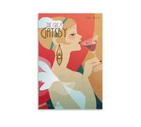 HAUEWB4HEWY El Gran Gatsby Ilustracion Poster Aesthetic Canvas Cover Wall Art Poster Modern Art Paintings for Living Rooms 12x18inch(30x45cm) Unframe-style