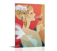 HAUEWB4HEWY El Gran Gatsby Ilustracion Poster Aesthetic Canvas Cover Wall Art Poster Modern Art Paintings for Living Rooms 20x30inch(50x75cm) Frame-style