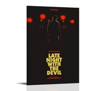HAUEWB4HEWY Late Night with The Devil Poster Aesthetic Canvas Cover Wall Art Poster Modern Art Paintings for Living Rooms 20x30inch(50x75cm) Frame-style