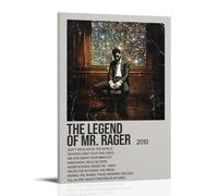 HAUEWB4HEWY Man On The Moon II The Legend Of Mr. Rager by Kid Cudi Poster Aesthetic Canvas Cover Wall Art Poster Modern Art Paintings for Living Rooms 20x30inch(50x75cm) Frame-style