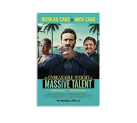 HAUEWB4HEWY The Unbearable Weight of Massive Talent Poster Aesthetic Canvas Cover Wall Art Poster Modern Art Paintings for Living Rooms 08x12inch(20x30cm) Unframe-style