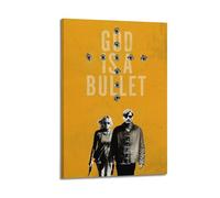 HAUEYQWUEGG God Is A Bullet Posters Wall Art Print Poster Decor Vintage Canvas for Living Room Bed Room 16x24inch(40x60cm) Frame-style