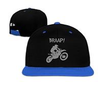 HAUGNCAP03 Dirt Bike - Motocross Hip Hop Baseball Cap, Boys Girls Solid Flat Bill AdjustableHats Blue