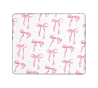 Haukea Cute Kawaii Mouse Pad Pink Bows Mouse Pads for Desk Wireless Mouse Aesthetic Office Computer Mousepad for Laptop with Non-Slip Rubber Base Mouse Mat, 9.5×7.9 in, Pink Bows