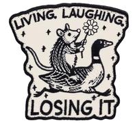 Haukea Funny Morale Patch Tactical Patch Hook and Loop Patches Sew on Embroidered Patches for Backpacks Bags Hats Jackets Vests & Dog Harness - Opossum & Goose
