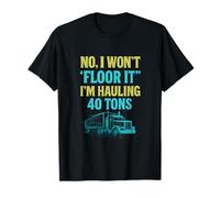 Hauling 40 Tons Retro Big Rig Neon Trucker Graphic T-Shirt
