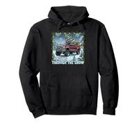 Hauling Through The Snow Retro Pickup Truck Pullover Hoodie