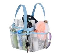 Haundry Mesh Shower Caddy Tote, Large College Dorm Bathroom Caddy Organizer with Key Hook and 2 Oxford Handles, 8 Basket Pockets for Camp Gym