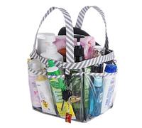 Haundry Waterproof Shower Caddy for College Dorm Room Essentials, Portable Shower Caddy Tote with 8-Pocket, Shower Bag for Beach, Swimming, Gym, Clear